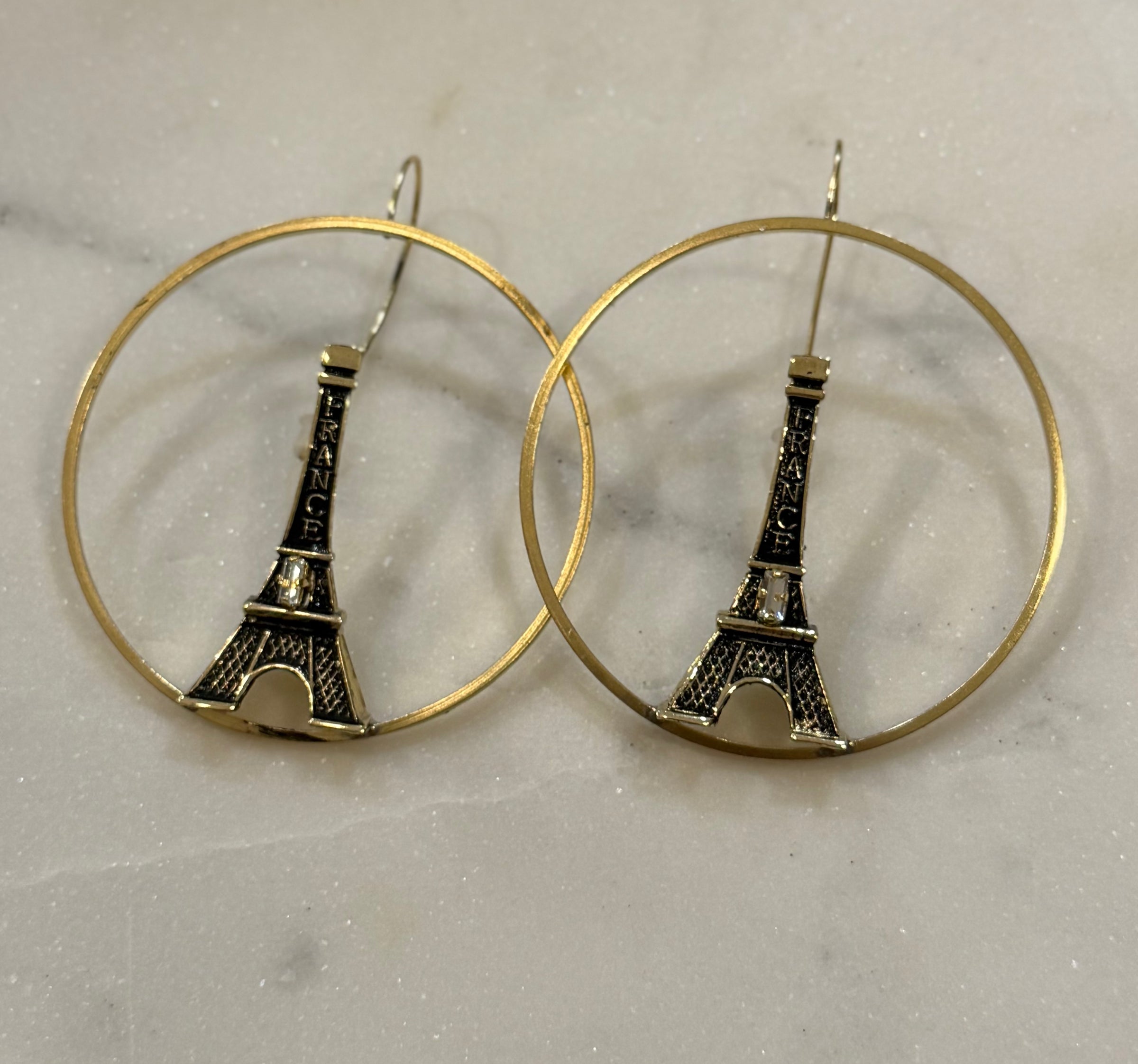 Eiffel Tower Hoop Earrings
