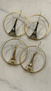 Eiffel Tower Hoop Earrings