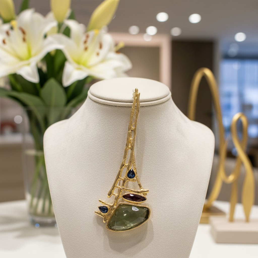 Showstopper Gray Resin Bronze Pin