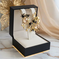 Stem Brass Black Oxidation Honey Crystal