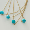 Single Blue Bead Necklace With Chain