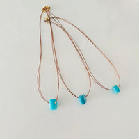 Single Blue Bead Necklace With Chain