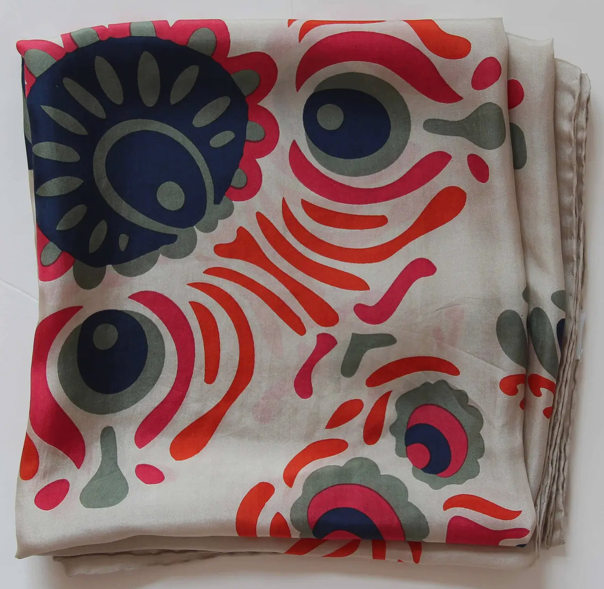 Anastasia Beige Silk Scarf