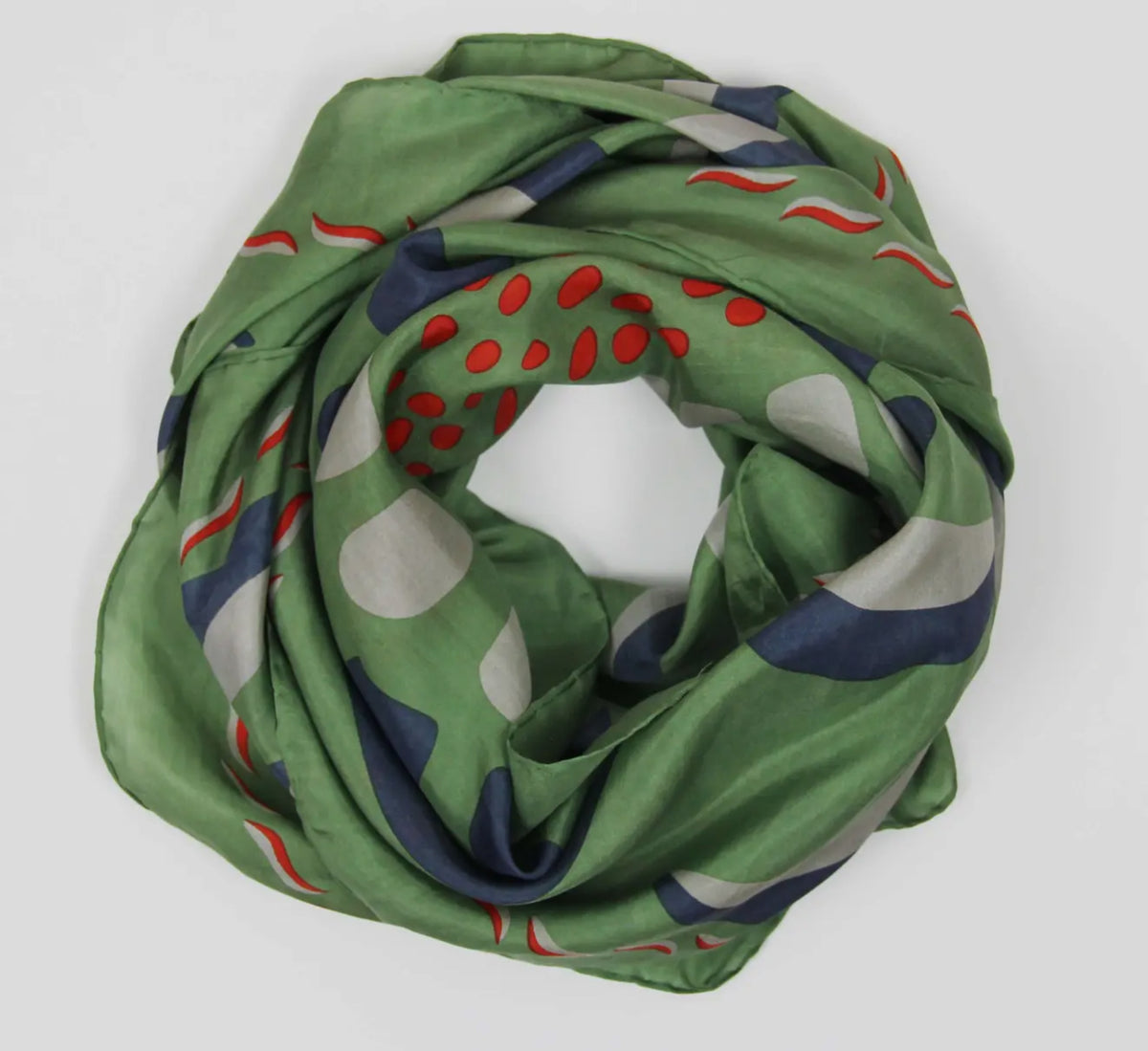 Khaki Myosotis Silk Scarf
