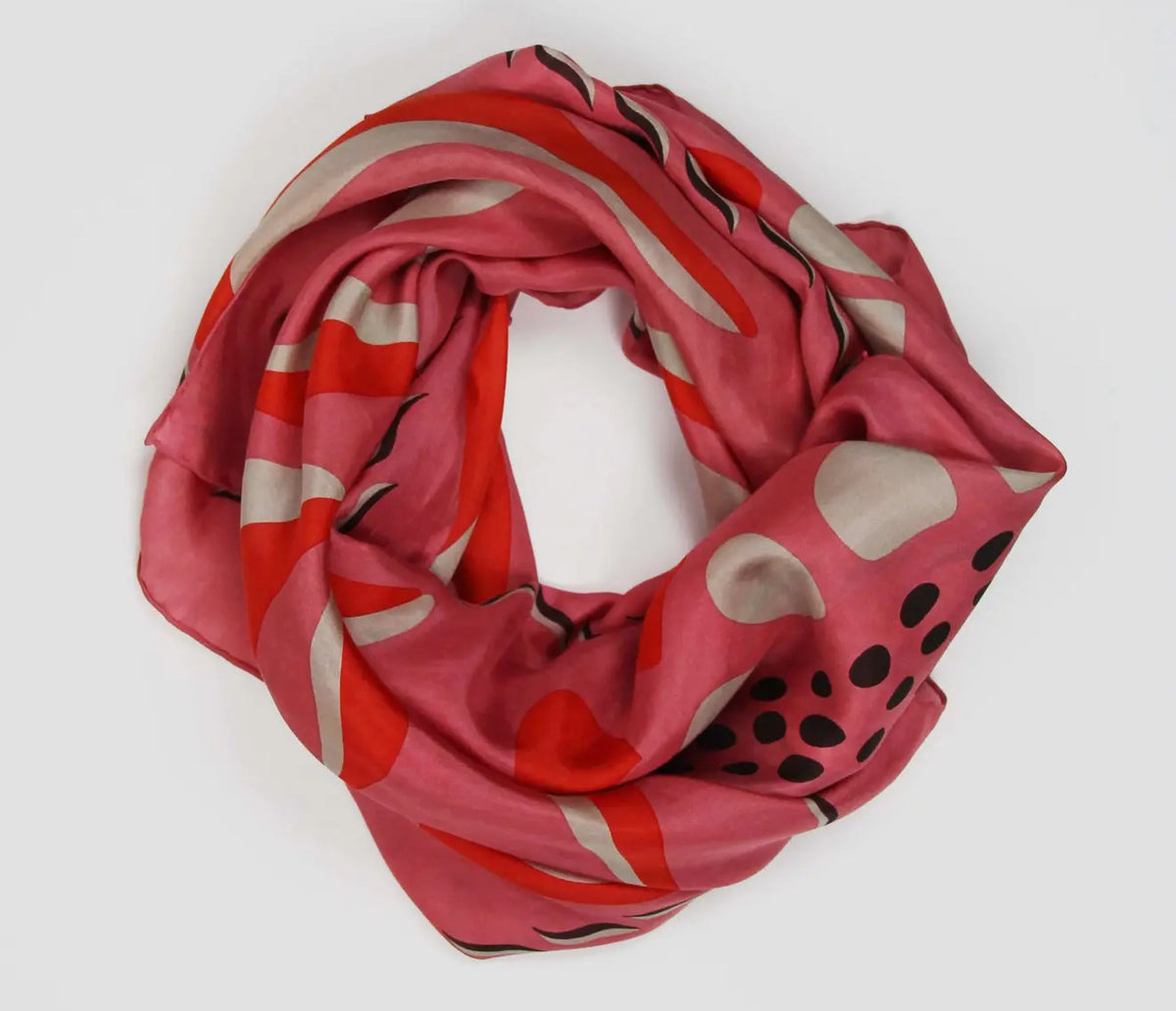 Forget-Me Not Orange Silk Scarf