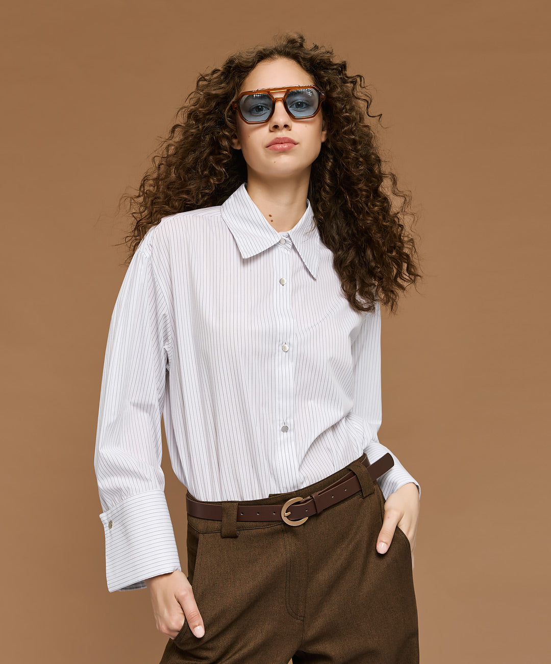 Long Striped Shirt Off White