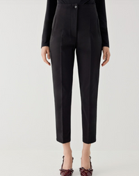 High-waist straight-leg pants