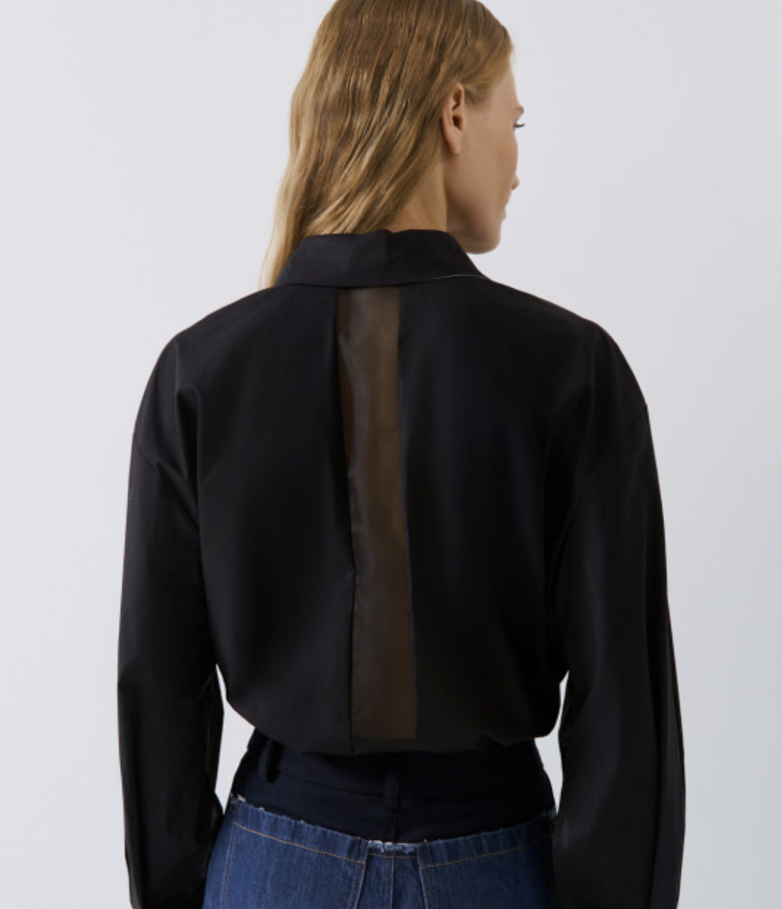 Bodysuit shirt with organza details