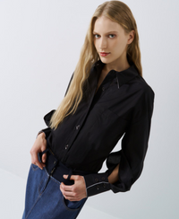 Bodysuit shirt with organza details