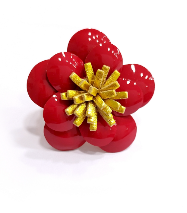 Red Camellia Flower Ring