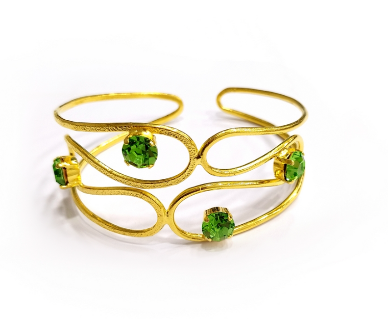 Dione's Green Gold Plated Bangle