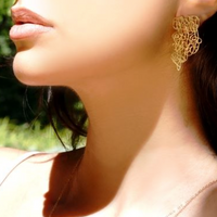 Gold Metal Mesh Earrings