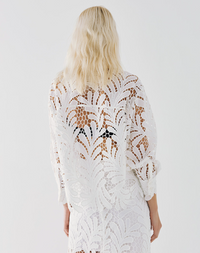 Broderie Cropped Shirt And Skirt Set