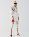 Broderie Cropped Shirt And Skirt Set
