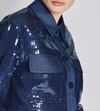 Cropped denim jacket with sequins & High-Waist Flared Pants Set