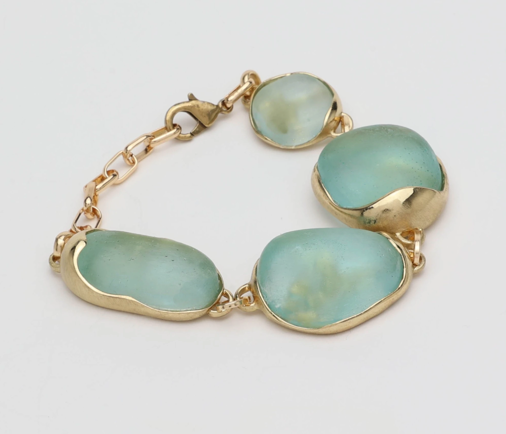 Stone Veil Bracelet Aqua Resin