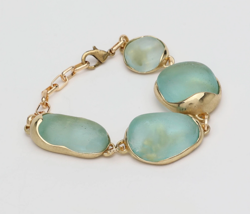 Stone Veil Bracelet Aqua Resin