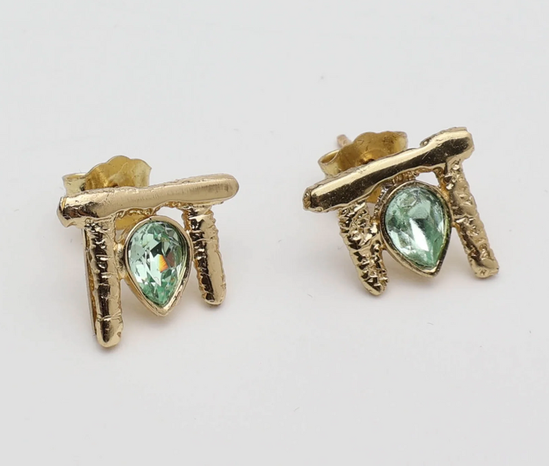 Celune Stud Earrings Amethyst Light Crystal