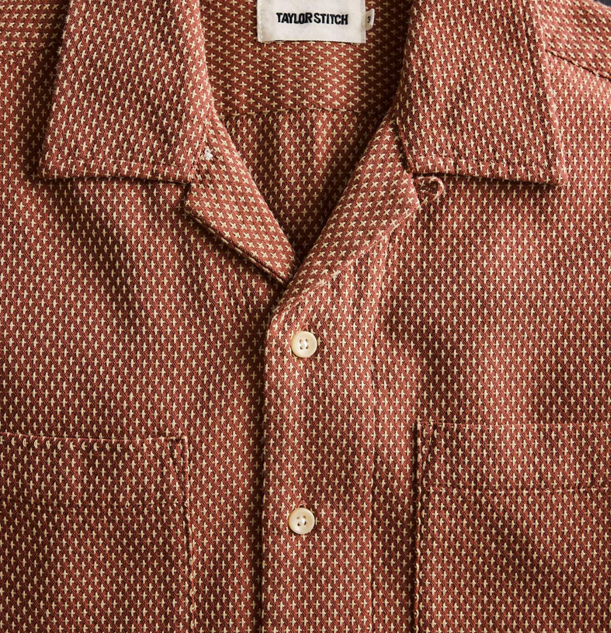 The Conrad Short Sleeve Shirt Fired Brick Dobby