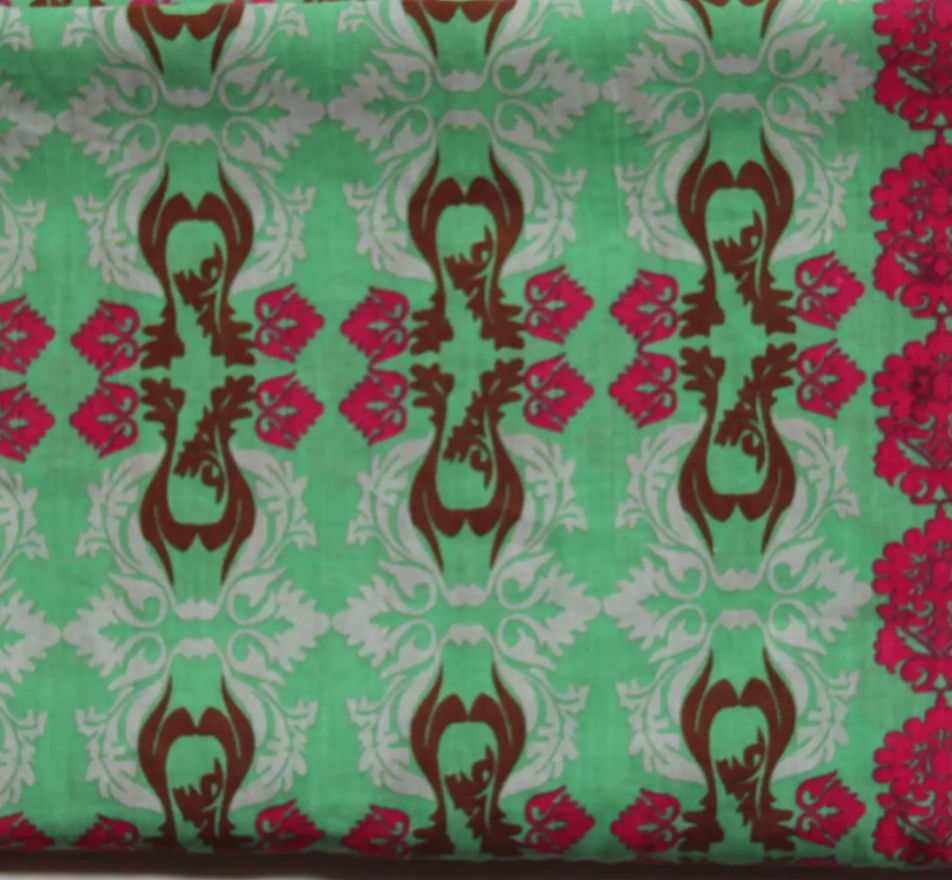 Baroque Green Cotton Scarf