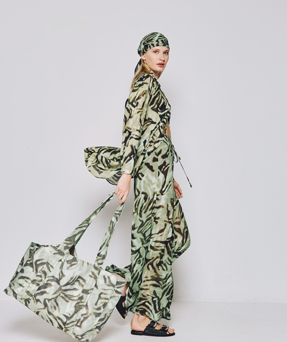 Matcha Oversized Shirt With Pants Set