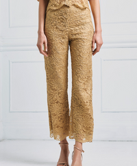 Cropped Metallic Lace Top And Pants