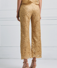 Cropped Metallic Lace Top And Pants