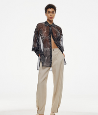 Flora Black Sheer Blouse