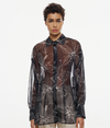 Flora Black Sheer Blouse