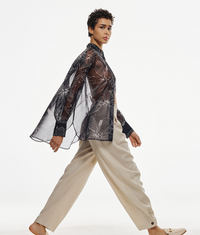 Flora Black Sheer Blouse