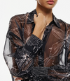 Flora Black Sheer Blouse