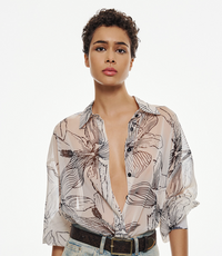 Floral Blouse White with Flowers