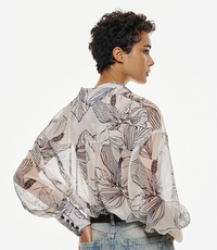Floral Blouse White with Flowers