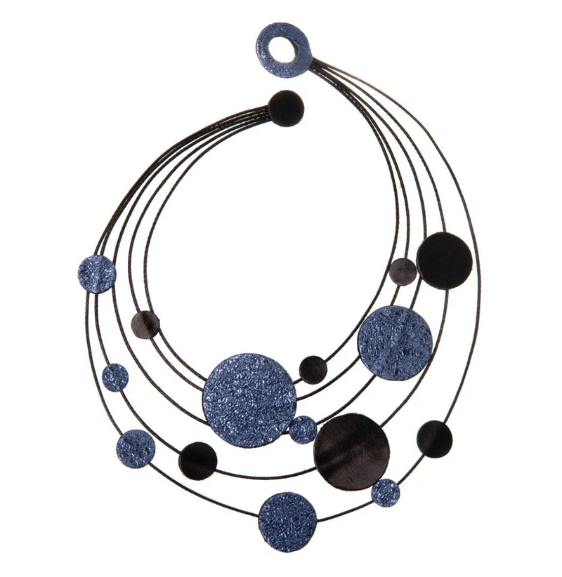 Celestial Elegance Leather Orbit Necklace