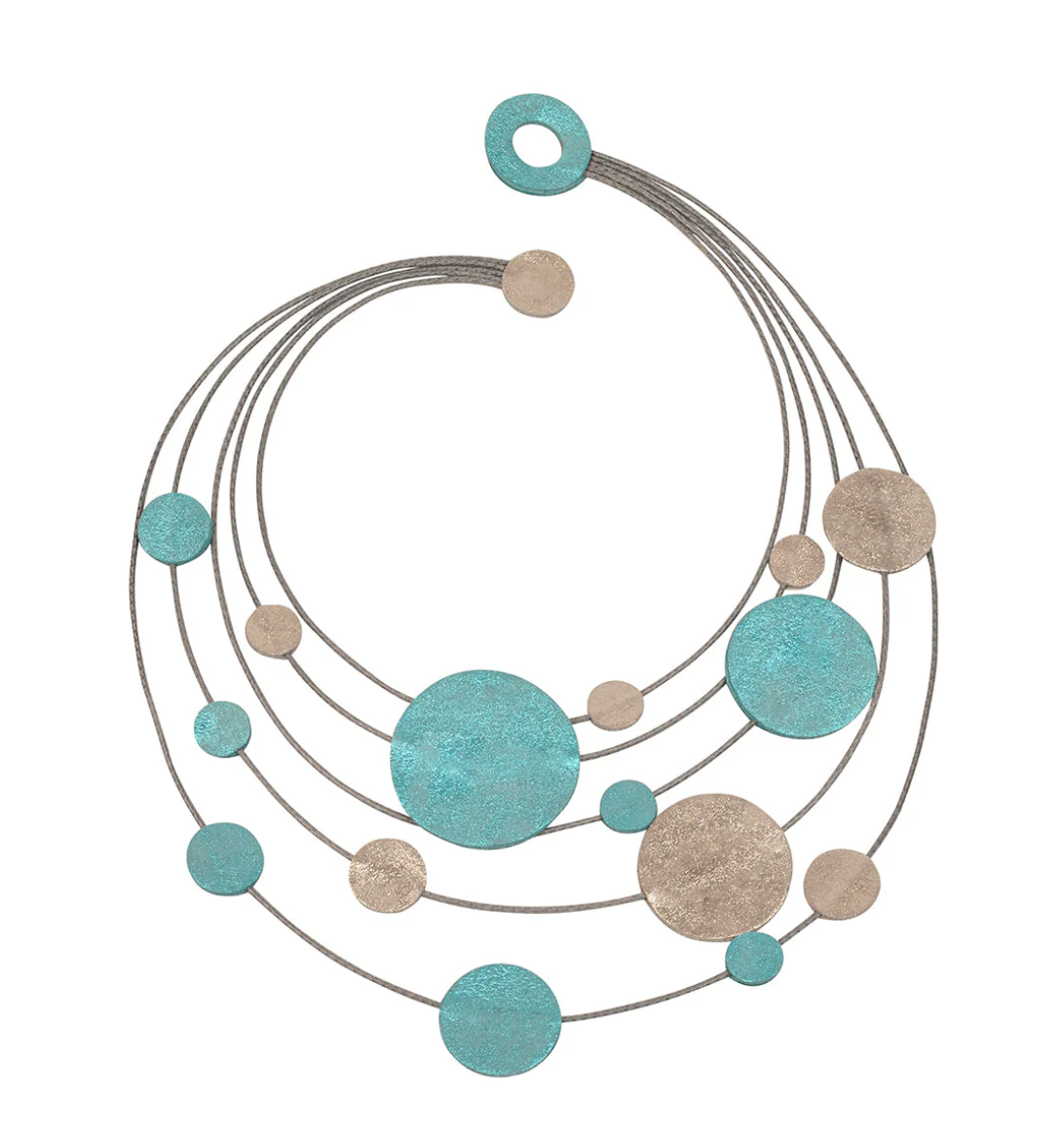 Celestial Elegance Leather Orbit Necklace