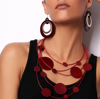 Celestial Elegance Leather Orbit Necklace