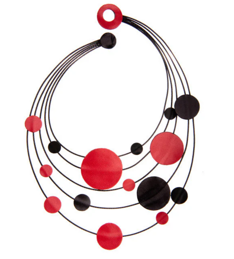 Celestial Elegance Leather Orbit Necklace