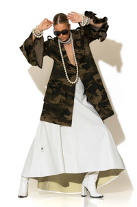 Crystal Embellished Oversized Camo Jacket