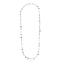 Liuce Long Necklace Rhodium Plated