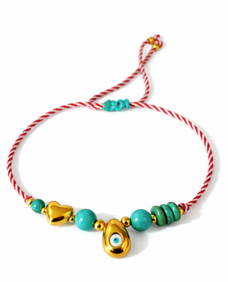 Heart Drop Evil Eye Marti Bracelet
