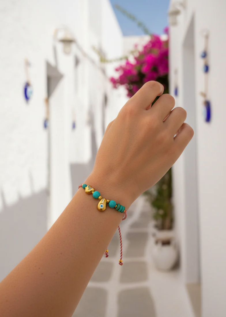 Heart Drop Evil Eye Marti Bracelet
