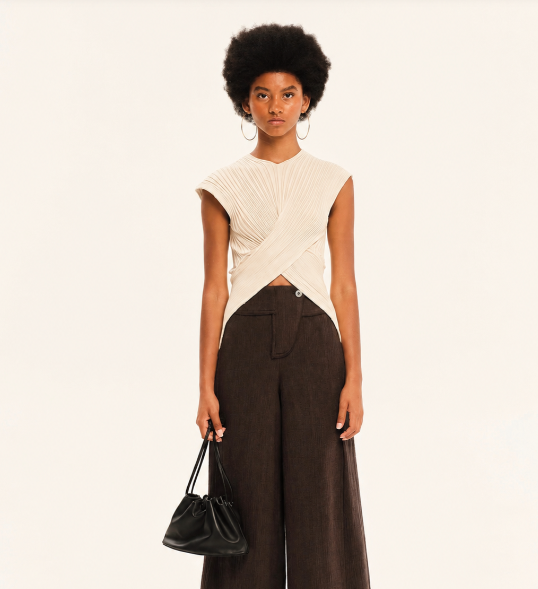 Seashells Knit Crossed Top