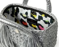 Ostria Metallic Silver Crochet Tote Bag