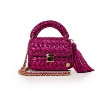 Seville Metallic Fuchsia Crochet Crossbody Bag - Large