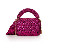 Seville Metallic Fuchsia Crochet Crossbody Bag - Large