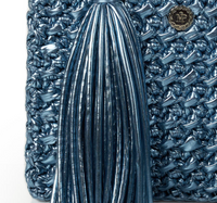 Ostria Metallic Raf Blue Crochet Tote Bag