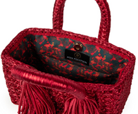 Ostria Metallic Red Crochet Tote Bag