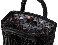 Ostria Metallic Black Crochet Tote Bag