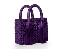Ostria Metallic Purple Crochet Tote Bag