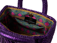 Ostria Metallic Purple Crochet Tote Bag